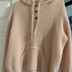 Cozy Knit Hoodie with Button Detail